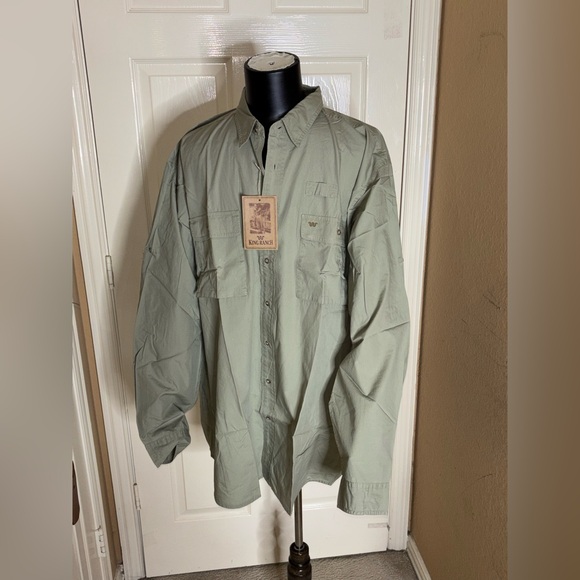 King Ranch Men's L/S Ultimate Western Fishing Shirt 3XLT - Picture 2 of 10